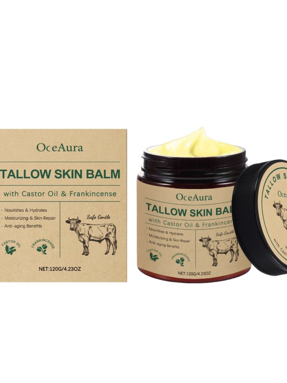 OceAura Tallow Skin Balm 120g – Moisturizing & Nourishing